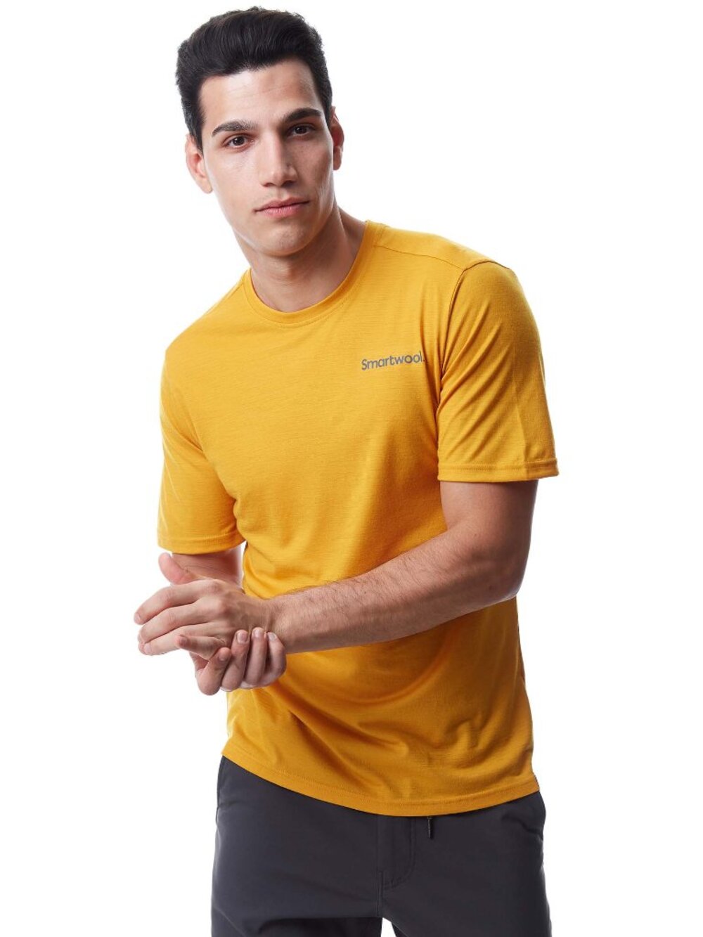 Smartwool Merino Wool Dawn Rise Graphic Short Sleeve Tee in Honey Gold XL